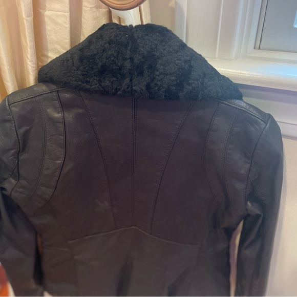 Banana Republic XS leather Aviator jacket with removable collar. Never worn. - Picture 3 of 6